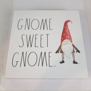🔥Rae Dunn GNOME SWEET GNOME Wooden Sign Decorative Display